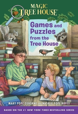 Paperback of "Games and Puzzles from the Tree House" by Random House Books for Young Readers, featuring colorful puzzle illustrations.
