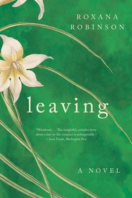 Paperback copy of "Leaving" by W. W. Norton & Company featuring a textured cover and the book's title displayed prominently.