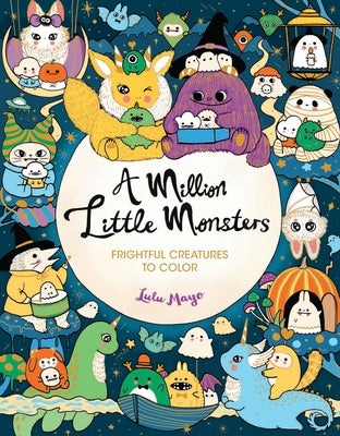 Paperback copy of "A Million Little Monsters: Frightful Creatures to Color" by Union Square Kids, featuring colorful monster illustrations.