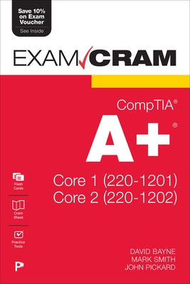Pearson IT Certification Comptia A+ Core 1 and Core 2 Exam Cram paperback book for IT certification exam preparation.