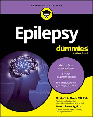 Paperback book titled "Epilepsy for Dummies" by For Dummies, featuring a cover with medical illustrations and informative text.