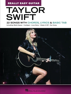 Paperback guitar songbook by Hal Leonard featuring 22 Taylor Swift songs with chords, lyrics, and basic tabs.
