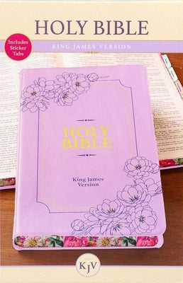 Holy Bible with tabs in the King James Version by Thunder Bay Press, featuring a leather cover and clearly visible tabbed pages.