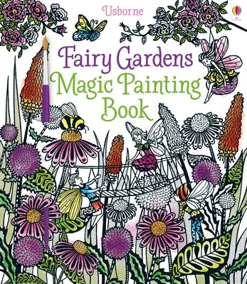 Usborne Fairy Gardens Magic Painting Book paperback with colorful fairy illustrations on the cover.