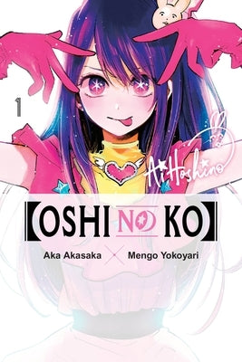 Paperback of Oshi No Ko, Vol. 1 manga by Yen Press featuring colorful cover art with Japanese characters and vibrant illustrations.