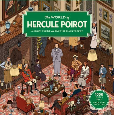Laurence King The World of Hercule Poirot 1000-piece puzzle featuring a detailed image of the famous detective and his surroundings.