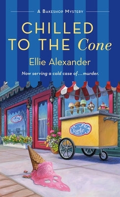 Mass market paperback of "Chilled to the Cone," a Bakeshop Mystery novel by St. Martin's Press featuring a cozy bakery scene.