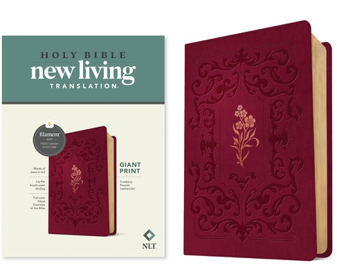 NLT Giant Print Bible, Filament Enabled (Leatherlike, Cranberry Flourish, Red Letter) by Tyndale