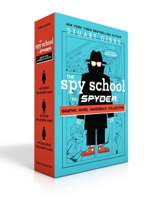 Boxed set of Spy School vs. Spyder graphic novels in paperback, featuring colorful covers from Simon & Schuster Books for Young Readers.