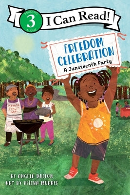 Paperback of "Freedom Celebration: A Juneteenth Party" book by HarperCollins, featuring colorful cover art for Juneteenth celebration.