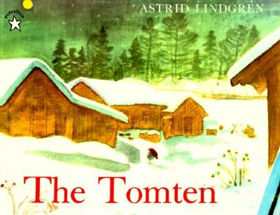 Paperback copy of The Tomten by Puffin Books featuring a cozy illustration on the cover.