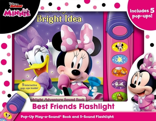 Disney Junior Minnie Best Friends pop-up board book and 5-sound flashlight set by Pi Kids, featuring colorful Minnie and friends.