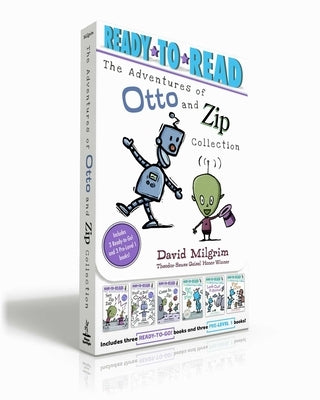 Paperback collection of Otto and Zip stories by Simon Spotlight, featuring colorful illustrations of Zip Zap, Poof! a Bot!, and more.