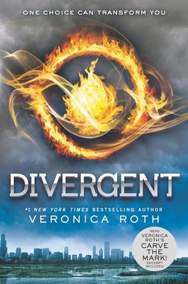 Paperback of Divergent novel by HarperCollins featuring the book cover with title and author's name.