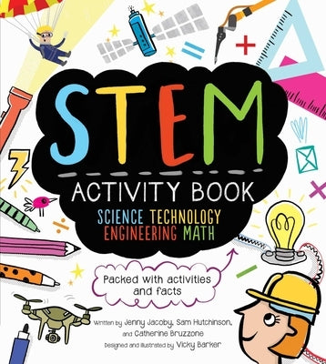 Paperback STEM activity book by Racehorse for Young Readers featuring science, technology, engineering, and math activities and facts.