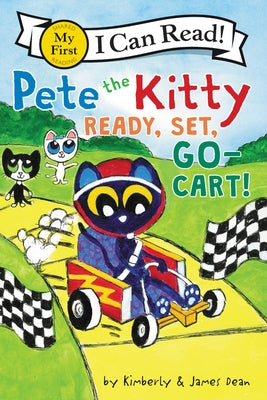 Paperback of Pete the Kitty: Ready, Set, Go-Cart! by HarperCollins featuring a colorful cover with Pete the Kitty and a go-cart.