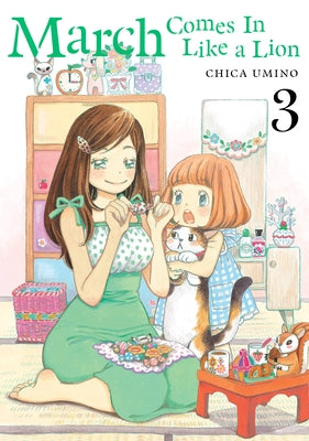 Paperback of March Comes in Like a Lion, Volume 3 by Denpa Books, featuring colorful manga cover art with characters and Japanese text.