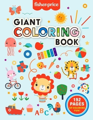 Fisher-Price giant coloring book by Mattel Press, paperback with colorful illustrated pages for children to color.