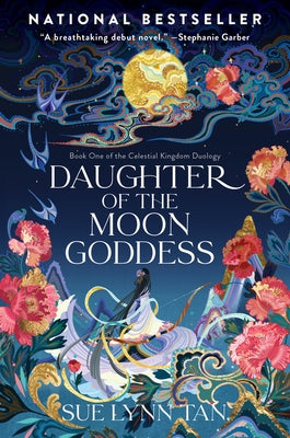 Paperback of Daughter of the Moon Goddess by Harper Voyager, featuring the book cover with mystical moon and celestial artwork.