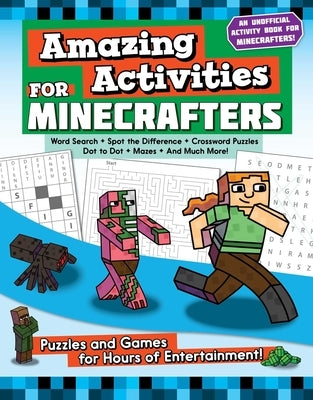 Paperback book titled "Amazing Activities for Minecrafters" by Sky Pony, featuring puzzles and games for Minecraft fans.