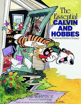Paperback of The Essential Calvin and Hobbes Treasury by Andrews McMeel Publishing, featuring colorful cover art with Calvin and Hobbes.