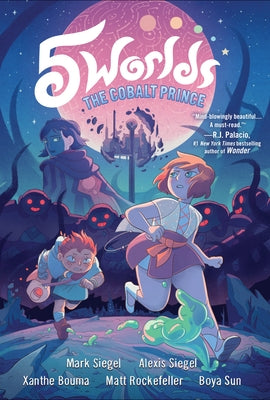 Paperback of 5 Worlds Book 2: The Cobalt Prince graphic novel by Random House Graphic, featuring colorful illustrated cover art.