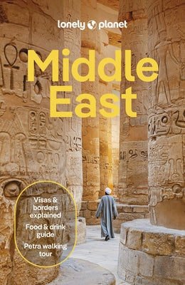 Paperback Lonely Planet Middle East travel guide with detailed maps and vibrant cover featuring Middle Eastern landmarks