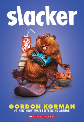 Paperback of "Slacker" by Scholastic Press featuring a colorful cover with illustrations and the title text.