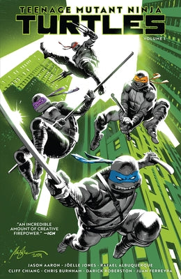 Teenage Mutant Ninja Turtles Vol. 1 paperback comic book by IDW Publishing featuring the Turtles returning to New York.
