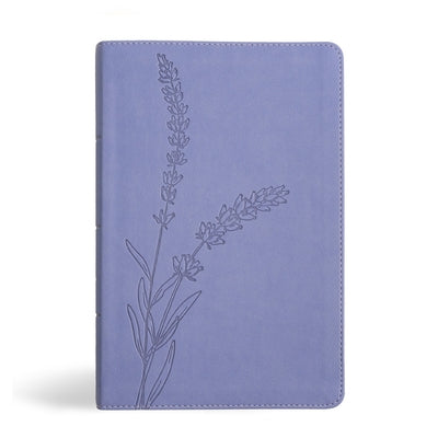 Lavender leather-touch personal size KJV Bible with giant print from Holman Bible Publishers, showing the cover and pages.