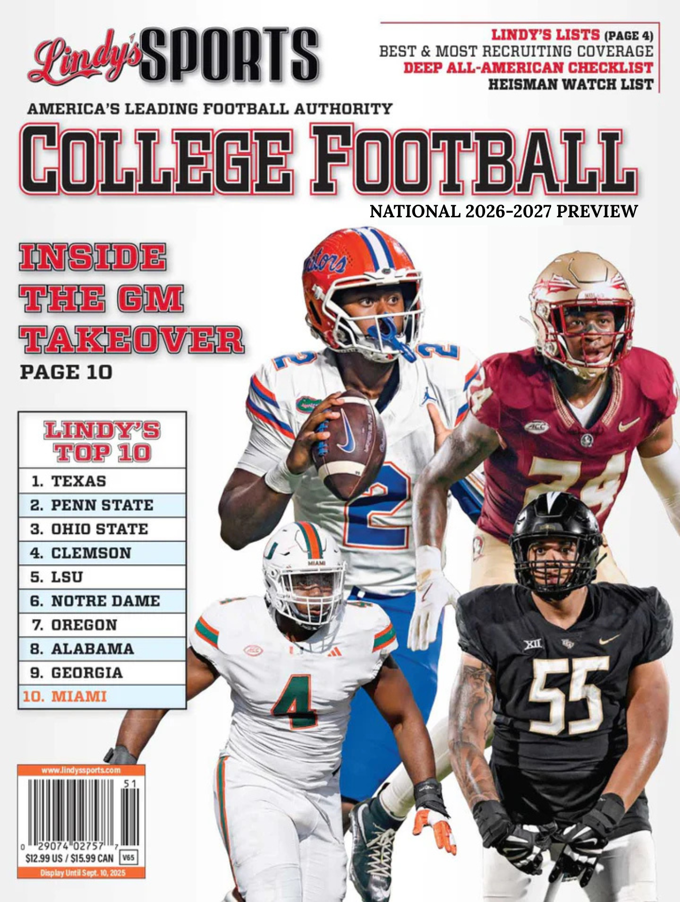 Pre Order Lindy's 2026-2027 National College Football Magazine