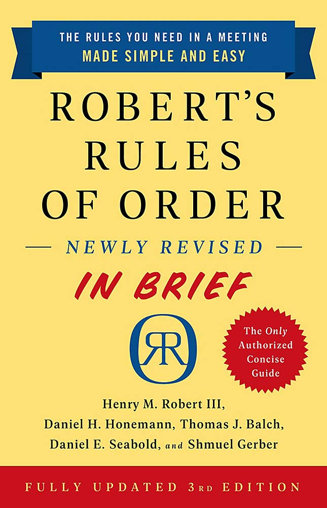 Robert's Rules of Order Newly Revised in Brief, 3rd Edition SureShot Books Publishing LLC