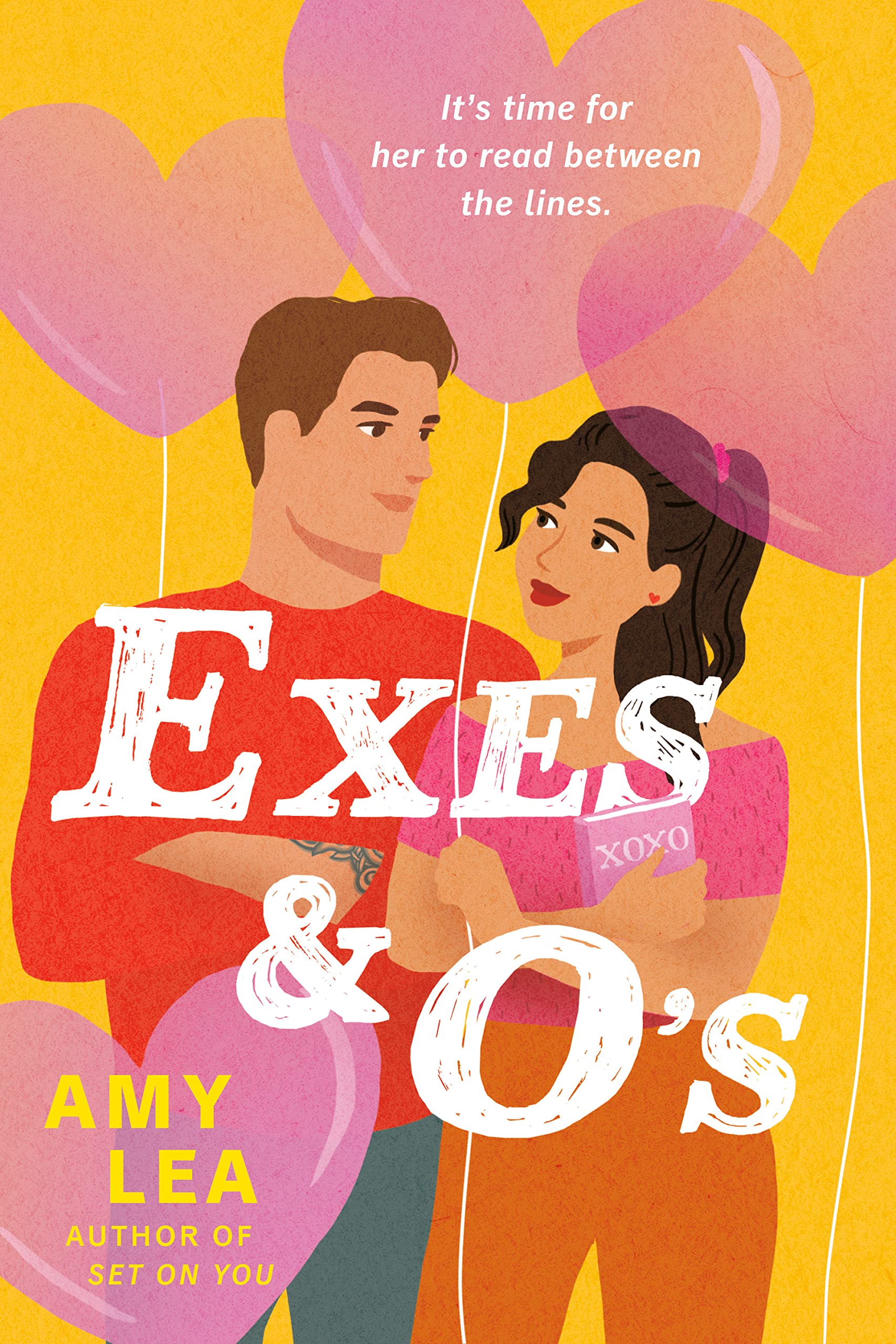 Paperback copy of "Exes and O's" by Berkley, featuring the book's cover with title and author details.