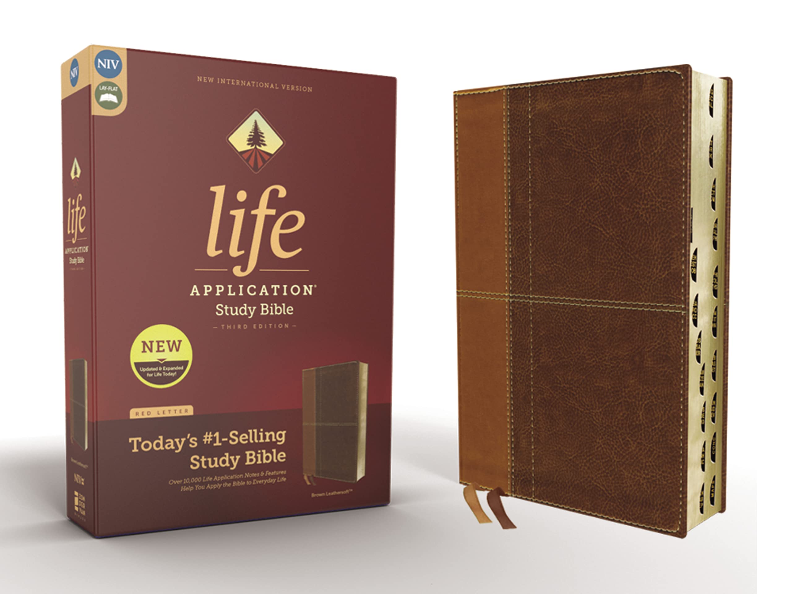 NIV, Life Application Study Bible, Third Edition, Leathersoft, Brown, Indexed, Red Letter Edition SureShot Books Publishing LLC