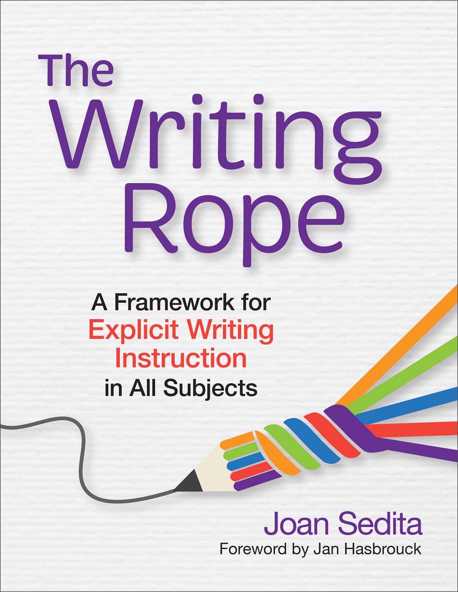 Paperback of The Writing Rope by Brookes Publishing, showing the book cover with title and author details.