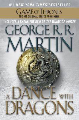 Paperback copy of "A Dance with Dragons" by Bantam featuring a cover with fantasy artwork.