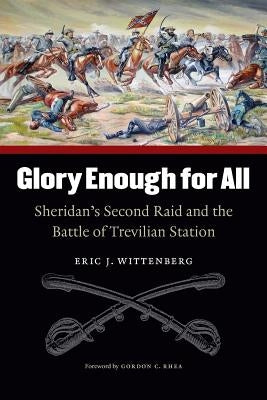 Paperback book titled "Glory Enough for All" by Bison, featuring Sheridan's Second Raid and the Battle of Trevilian Station.