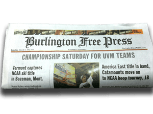 Burlington Free Press Sunday Only Delivery for 8 Weeks - SureShot Books Publishing LLC