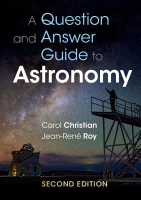 Paperback astronomy question and answer guide by Cambridge University Press, featuring celestial diagrams and informative text.