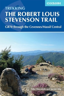 Paperback guidebook titled "Trekking the Robert Louis Stevenson Trail" by Cicerone Press, showing the front cover with trail map.