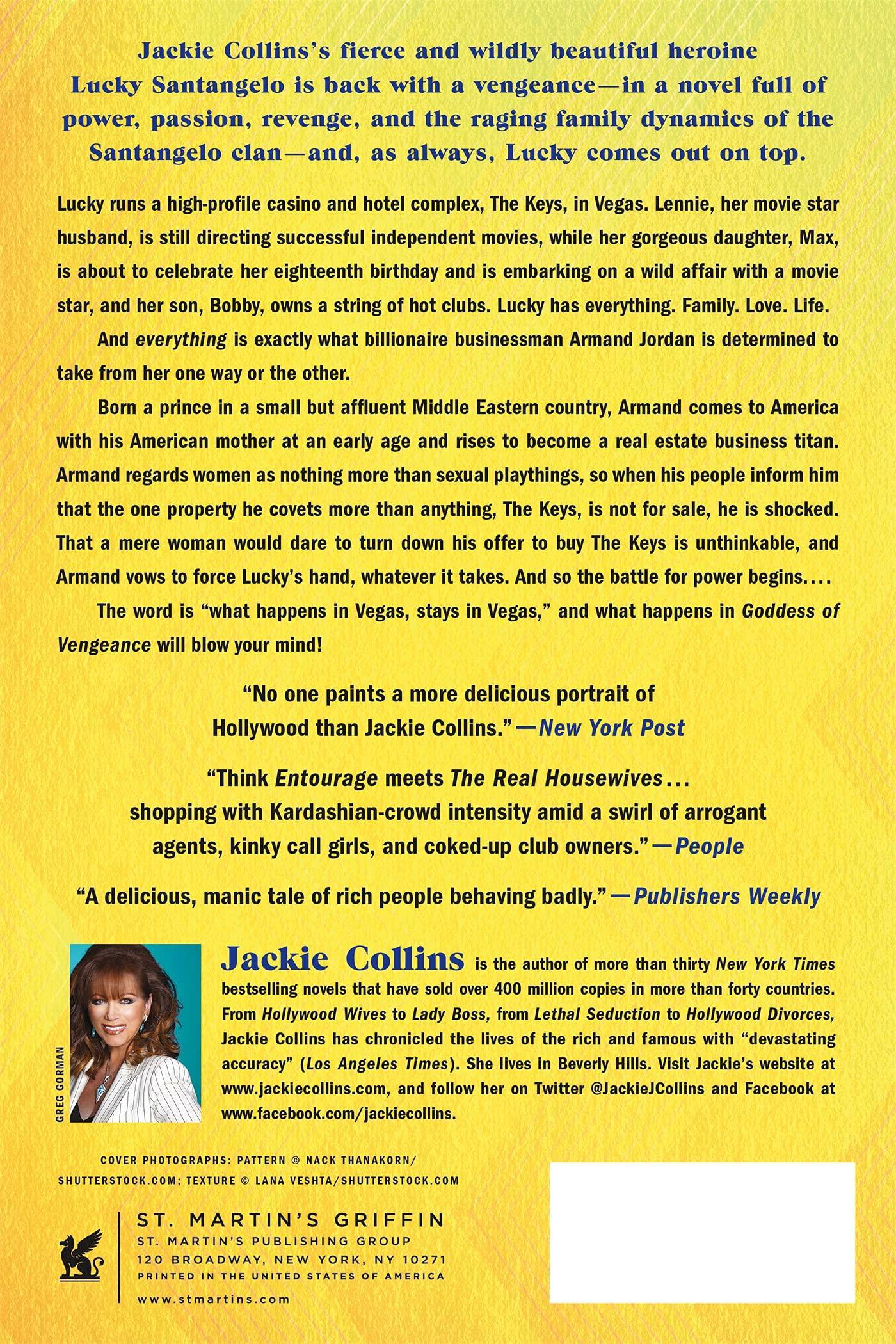 Goddess of Vengeance: A Lucky Santangelo Novel Fiction | Romance | Suspense Collins, Jackie