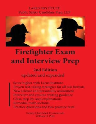Paperback of Firefighter Exam and Interview Prep: 2nd Edition by Createspace, showing the book cover with firefighter-themed graphics.