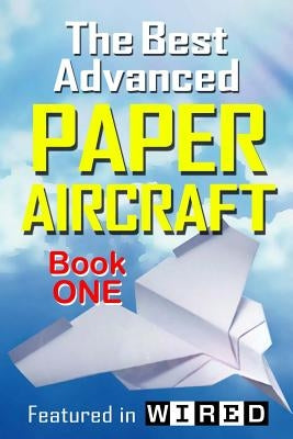 Paperback book titled "The Best Advanced Paper Aircraft Book 1" featuring long-distance gliders and performance paper airplanes.