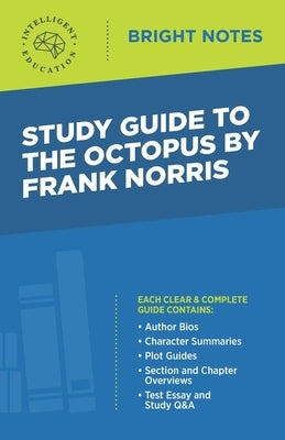 Paperback study guide to The Octopus by Frank Norris, published by Dexterity, featuring cover art and key concepts.