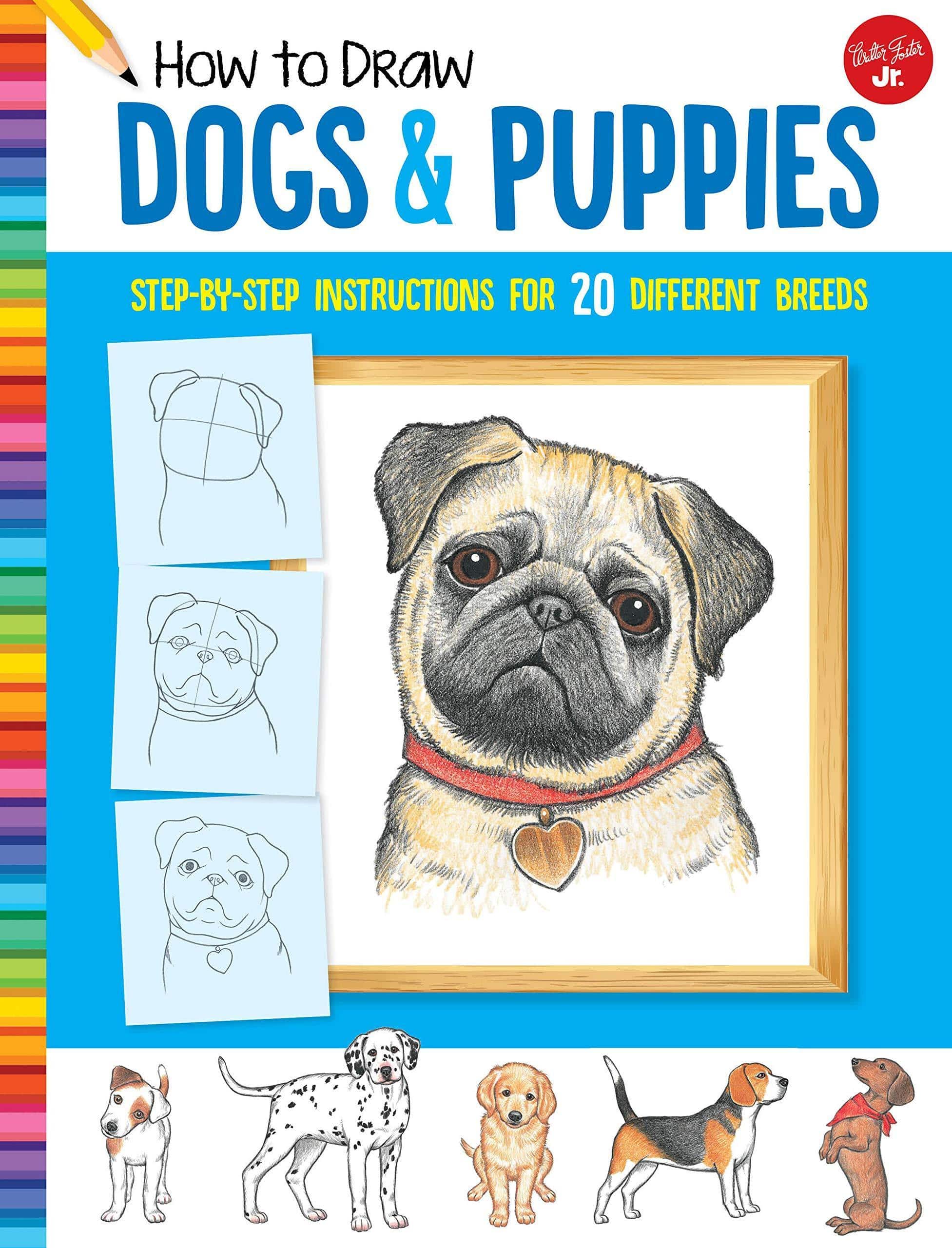 How to Draw Dogs & Puppies: Step-By-Step Instructions for 20 Different Breeds Children's Books Diana Fisher