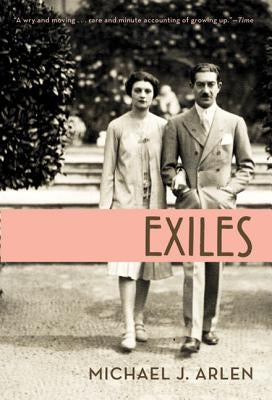 Paperback copy of "Exiles" by Farrar, Strauss & Giroux featuring a cover image with artistic design and title text.