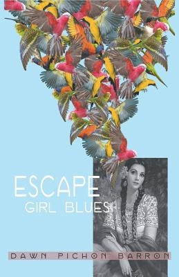Open paperback copy of "Escape Girl Blues" poetry book by Finishing Line Press, showing the front cover design.