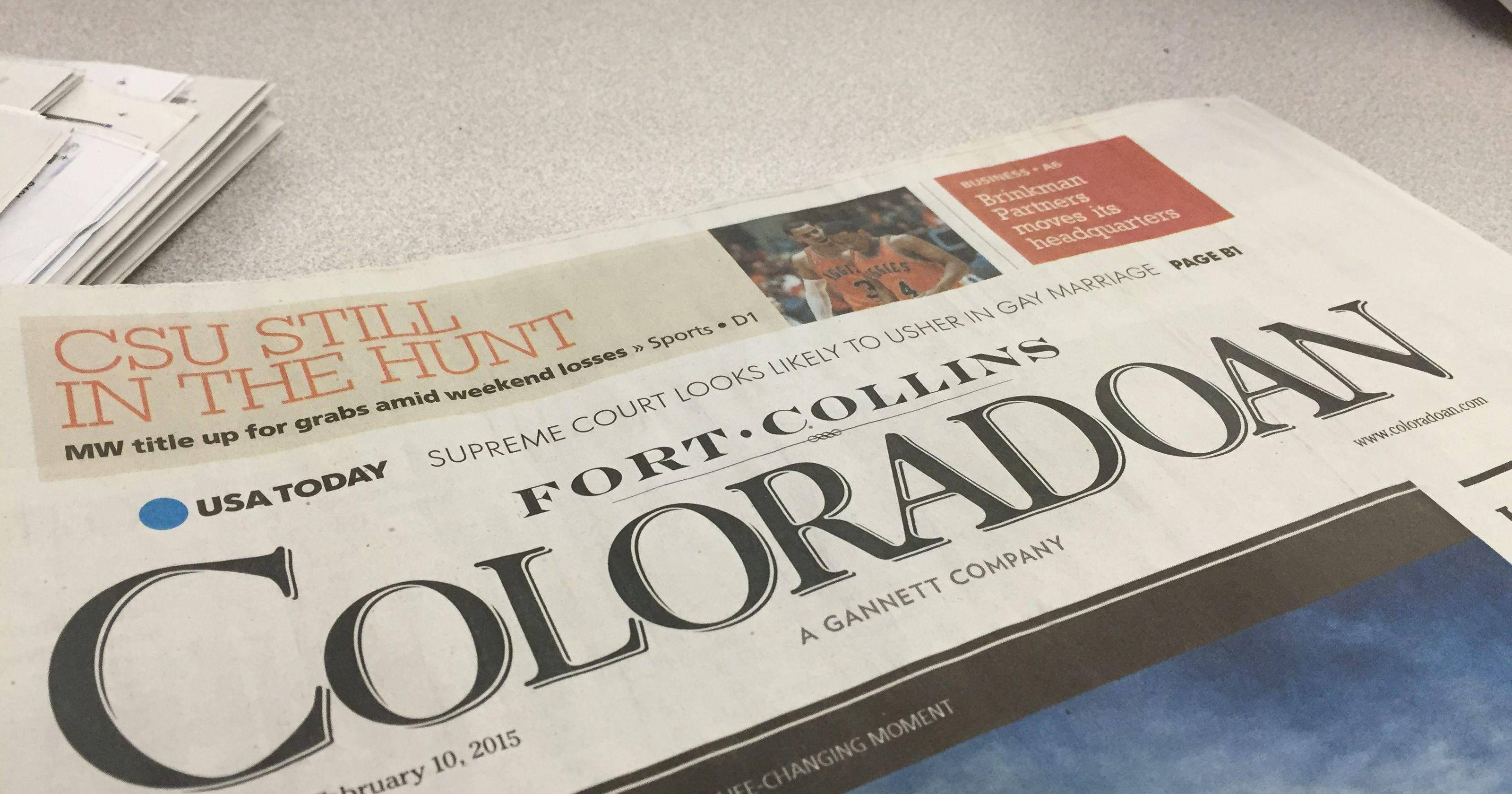Fort Collins Coloradoan Mon-Sun 7 Day Delivery For 12 Weeks - SureShot Books Publishing LLC