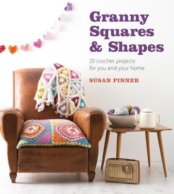 Paperback crochet book titled Granny Squares & Shapes by GMC Publications, featuring colorful granny square and shape projects.