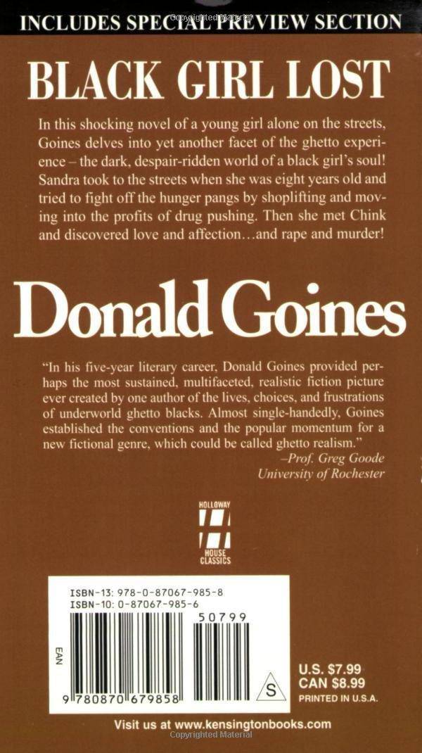 Black Girl Lost Fiction | General Goines, Donald
